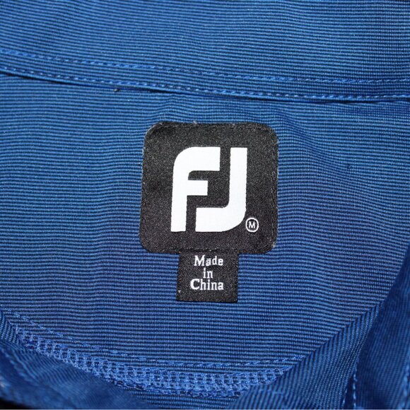 Footjoy FJ Medium 3 Button Collar Polo Golf Shirt Blue Short Sleeve Collared - Picture 5 of 9